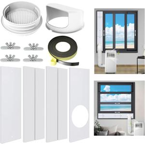 2024 New Portable Air Conditioner Window Kit with Universal Coupler for 5.1"/5.9" Exhaust Hose, Mobile A/C Window Vent Seal Kit with 4 Adjustable Seal Plates for Vertical/Horizontal Sliding Window 2024 New Portable Air Conditioner Window Kit with Universal Coupler for 5.1"/5.9" Exhaust Hose, Mobile A/C Window Vent Seal Kit with 4 Adjustable Seal Plates for Vertical/Horizontal Sliding Window