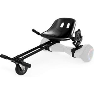 Jetson JetKart 2.0 Universal Hoverboard Attachment, 6" Tire, Bucket Seat, Adjustable Footrest Accommodates Most Heights, Ages 12+, Black, JKAR20-BK