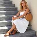Flat Sandals for Women Dressy: Comfortable Orthopedic Summer Sandal Adjustable Ankle Strap Ladies Casual Shoes Outdoor Walking (Brown)
