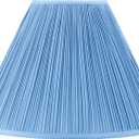 Aspen Creative 33029, Hardback Empire Transitional Spider Lamp Shade, Mushroom Pleated Little Boy Blue Faux Silk Fabric, 7" Top x 18" Bottom x 13" Slant Height