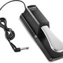 Donner DSP-001 Sustain Pedal for Keyboard, Universal Piano Pedal with Polarity Switch for Digital Piano/Piano Keyboard/MIDI KeyboardSynthesizer, 1/4'' (6.35mm) Input Plug, 63'' (1.6m) Cable (Black)