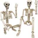 2 Pack 36"Halloween Skeleton - 3 ft Life Size Human Skeleton with Full Body Posable Joints Plastic Skeleton for Halloween Skeletons Decor Yard Patio Lawn Garden Skeleton Props Spooky Party Decoration