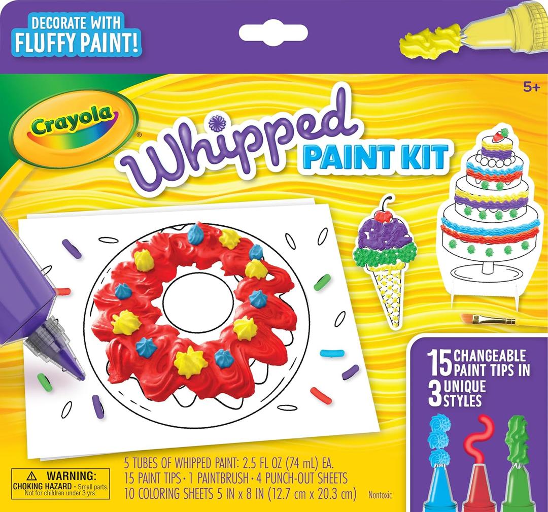 Crayola Whipped Paint Kit, Puff Paint, 3D Paint Set for Kids, 3 Unique Textures, Sensory Art Toy, Gift for Kids, Ages 5+
