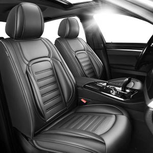 KIBIJI Fit Colorado Premium Leather Car Seat Covers Compatible with Chevy Colorado 2015-2025 2026, Breathable,Wear Resistant, Airbag Compatible, All-Weather Protection & Full Coverage, Full Set Black
