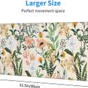 Floral Mouse Pad Stitched Edge Xl Large Mousepad 31.5" X 12" Rubber Base Non Slip Desk Mat For Laptop Pc Computer Gaming