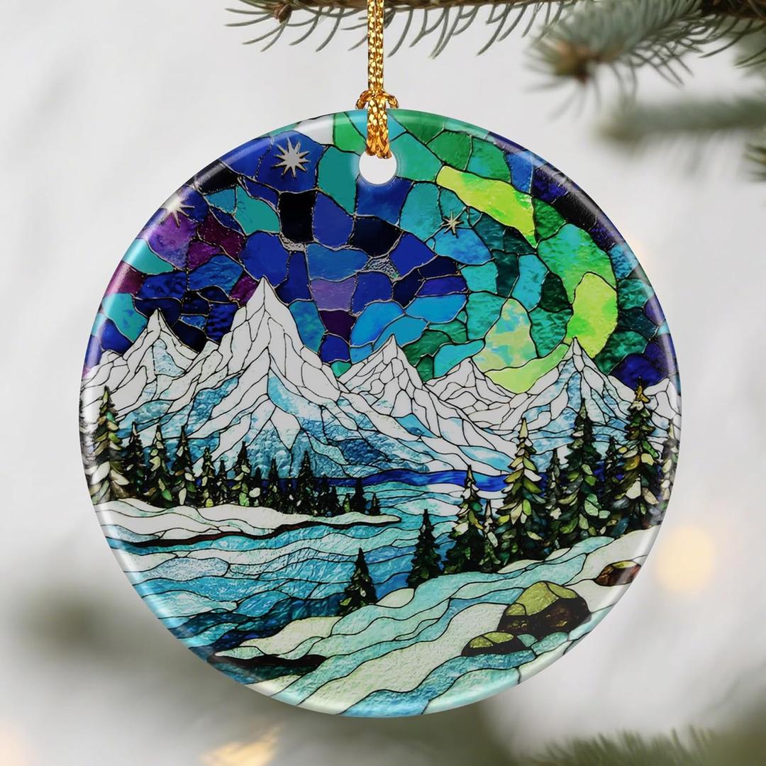 Mountain Landscape Ornaments, Christmas Ornaments: Christmas Tree Decorations, Holiday Decor, Stocking Stuffers, Gift Ideas, Xmas Gifts, Gifts for Nature Lover