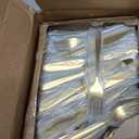 Nuenen 300 Pcs Forks and Knives Stainless Steel Silverware Set 150 Dinner Forks and 150 Knives Flatware Tableware Cutlery Set for Home Restaurant, Mirror Polished, Dishwasher Safe(Gold, Simple)