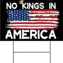 2 x No Kings in America Yard Sign, Double Sided, 12 x 18 inches, Weatherproof Corrugated Plastic with H Stakes