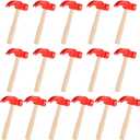 Deekin 16 Pcs Wooden Hammer Toys Red Simulation Peg Hammers Maintenance Toy Tools Educational Toys for School Gift Birthday Party Games