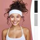 6 Pack Cotton Headbands, Yoga Headbands for Women, Wide Headband Cotton Stretchy Non Slip Sports Headband, Boho Elastic Workout Head Bands for Yoga Running Active Wear