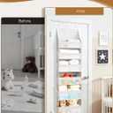 Criusia Over the Door Organizer, Heavy-Duty 6-Shelf Hanging Storage with 13 Mesh Pockets, 55lbs Capacity Behind the Door Storage for Nursery, Bathroom, Bedroom, and Dorm, White