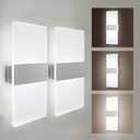 MEHIDFY Wall Sconces Sets of 2, Dimmable Touch Control Wall Lamp, Rechargeable LED Wall Sconces, Battery Operated Wall Lights, Bedside Lamp, Reading Light Bedroom with 4 Brightness (White)