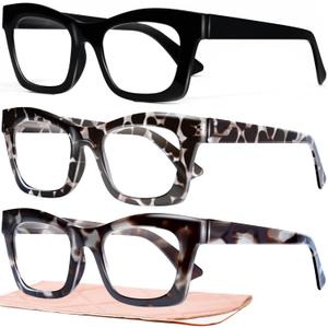 CCVOO Stylish Reading Glasses for Women, Eyeglasses, Blue Light Readers for Women, Computer Eye Glasses, Cheaters (A2 Smoky Safari)