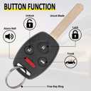 Vurkcy Keyless Entry Remote Control Uncut Car Ignition Key Fob Compatible with Honda Accord 2003-2007, Replacement for OUCG8D-380H-A, 4 Button