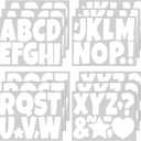 117 Pcs Bulletin Board Letters Large Letter Stickers 4 Inch Self Adhesive Vinyl Waterproof Alphabet Stickers for Poster Board Letters Mailbox Classroom School Home Decor (12, White)
