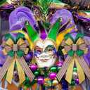 Hying Mardi Gras Bows - Green & Gold Glitter Stripes for Wreaths & Decorations (Style 3: Mg Stripe)