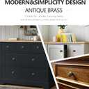 Antique Bronze Solid Brass Knobs for Cabinet 5 Pack Mid Centry Vintage Dresser Drawer Knobs 1-1/5" Diameter with 10 Screws