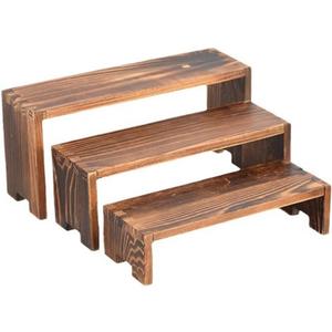 Large Wooden Tiered Riser Display Stand for Events | Stackable Perfume Organizer and Cologne Holder | Versatile Wooden Cupcake and Dessert Stand | Food Display Risers for Parties Celebration