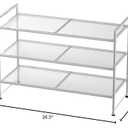 Simple Houseware 3-Tier Stackable Mesh Shoe Rack, Silver
