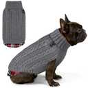 KYEESE Dog Sweater Soft Pullover Dog Sweaters for Medium Dogs Boy Warm Turtleneck Medium Dogs Sweater Stretchy Knitwear Cat Clothes with Gingham Patchwork Thick Pet Coat for Fall Winter Cold Weather XL