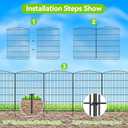 INJOPEXI Decorative Garden Fence 6 Panels 13ft (L)36in (H) Animal Barrier Fences with 6 Panels Rustproof Metal Wire No Dig Rabbit Fencing Dog Fence for Outdoor Backyard Patio - Without Fence Gate