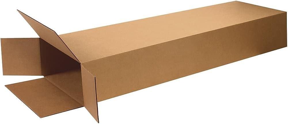 Aviditi HD20860FOL Side Loading Corrugated Cardboard Box 20" L x 8" W x 60" H, Kraft, For Shipping, Packing and Moving (Pack of 5)