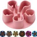Slow Feeder Dog Bowls Insert, Bestalk Soft Silicone Slow Eating Dog Bowl Insert with Suction Cups for Small, Medium and Large Dogs (Pink, S)