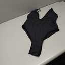 ESONLAR Women's Sexy Plunging V Neck Bathing Suit Open Back One Piece Swimsuits (XL, Black)