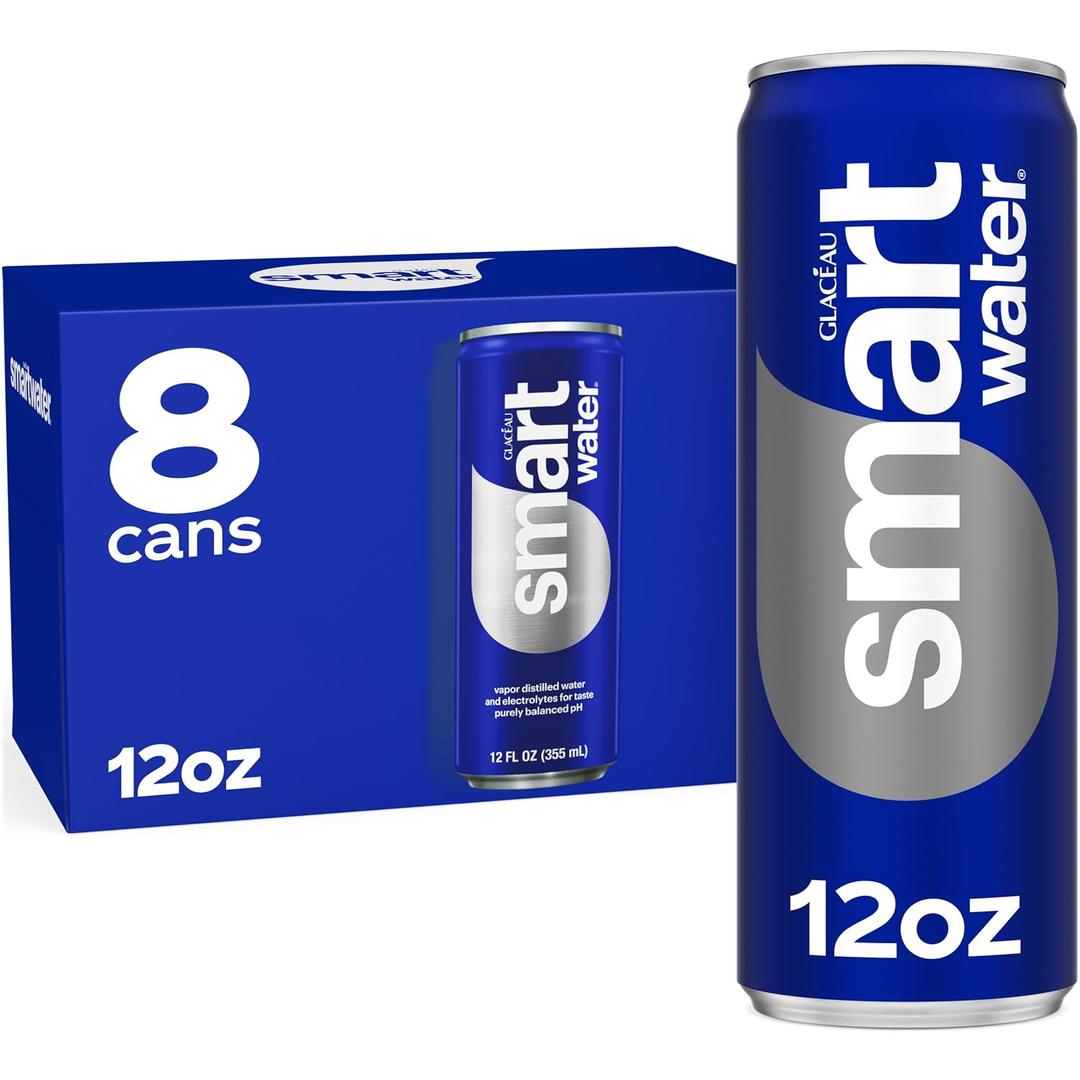 Smartwater Premium Canned Drinking Water, 12 fl. oz. sleek cans, 8-pack
Purified water with antioxidant selenium, and electrolytes like potassium, magnesium and calcium