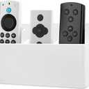 3 Slot Adjustable Remote Control Holder Wall Mount, Adhesive Remote Organizer for TV Controller with Hollow Bottom for Charging, Wall Pen Holder for Home Office School (White, 1)