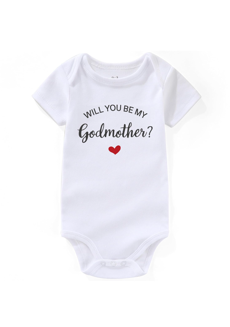 will you be my godfather proposal newborn Outfit godmother Baby Clothes Unisex infant Bodysuits, 0-3M