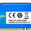 DDR3 RAM 32GB Kit (4x8GB) 1600MHz CL11 UDIMM, Desktop Memory Module PC3-12800 240-Pin 1.5V 2Rx8 Dual Rank Non-ECC Unbuffered PC Computer RAM Stick Upgrade - Blue