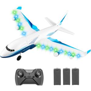 4DRC G2 Foam Remote Control Airplanes RC Planes for Kids Adults, RC Airplane Fighter Jet with 3 Battery for Beginners Adult Light, Airplane Toy Gifts for Kids Boys 3 Battery