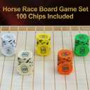 Horse Race Board Game, Magnetic Horse Racing Game with 100 Chips, 12 Magnet Wooden Horses, 2 D12 & 2 Cards, Thickened Solid Wood Horse Game Set Luxury Board Games for Family Nights Party Gifts