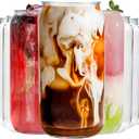 Nervure 12 Pack Can Shaped Plastic Cups - 16oz Classic Drinking Cups - Beer Can & Iced Coffee Tumbler - Smoothie, Boba Tea, Cocktail
