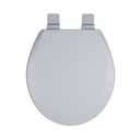 Toilet Seat, Slow Close, Soft Touch, Ultra-Smooth Matte Finish (No Orange-Peel Texture), Premium Moulded Wood, Quick Release, PIKLiDS (Gray, Round)
