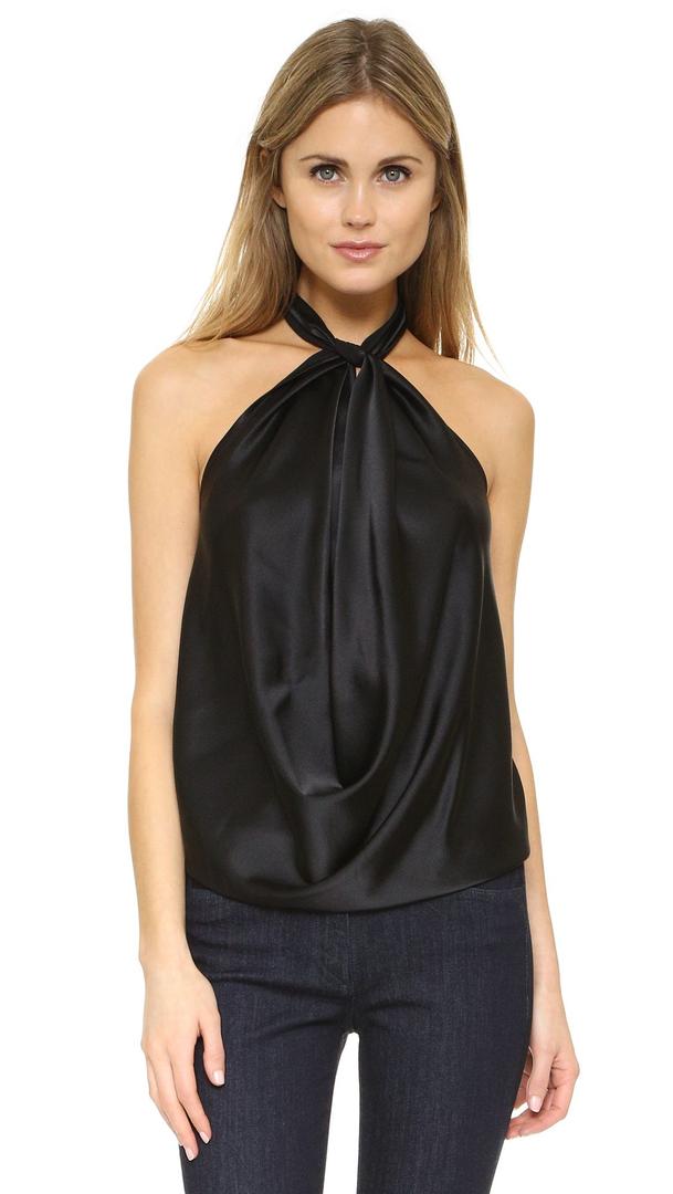 Harriet Silk Halter Top, Size XXS