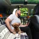 Cshionary100% Waterproof Dog Car Seat Cover - 600D Heavy Durable Dog Seat Cover for Back Seat-Slip Backing, Fits Cars/Trucks/SUVs, Stops Mud/Scratches/Shedding (BoheBlack with Orange)