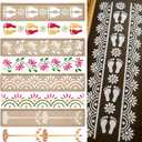 4 Pcs 12 Inch Diwali Rangoli Stencils Wooden DIY Sand Art Making Kit Lotus Elephant Peacock Stencils Varalakshmi Pooja Diwali Items for Indian Onam Festival Home Decor(Rangoli)