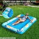 Inflatable Tanning Pool Lounger Float - Jasonwell 4 in 1 Sun Tan Tub Sunbathing Pool Lounge Raft Floatie Toys Water Filled Tanning Bed Mat Pad for Adult Blow Up Kiddie Pool Kids Ball Pit
