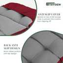 Outdoor Lounge Chair Cushions, Chaise Lounge Chair Cushions Replacement for Patio Furniture with Ties Waterproof Fabric Pool Chasie Cushion 74.4 x 22 x 4.7 Inches (Red)