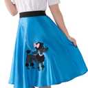 Spooktacular Creations Halloween 6Pcs 1950s Outfits for Women, Poodle Skirts for Women 50s Costume Set with Socks for Cosplay (Small, Blue)