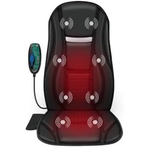 Snailax Vibration Back Massager with Heat, Seat Massager with 8 Vibrating Motors & 5 Modes, Chair Massager Cushion, Massage Pad for Chair, Office, Gifts for Lover