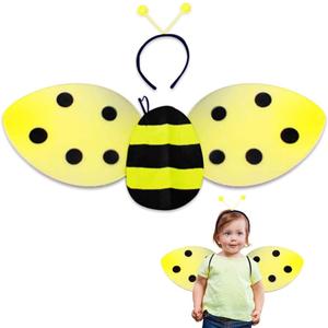 ArtCreativity Bee Costume for Kids, Honeybee Costume Set with 1 Pair of Wings and Antenna Headband, Cute Halloween Costume for Girls & Boys, Fun Pretend Play Accessories, Black & Yellow