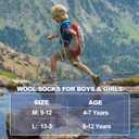 2 x BISOUSOX Kids Wool Socks Boys Socks 10-12 Years Old Soccer Baseball Youth 6-8 Thermal Hiking Boot Crew Cushion Sock Gift