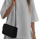 PRETTYGARDEN Women's 2 Piece Lounge Sets 2025 Summer Short Sleeve Tunic Tops Drawstring Shorts Matching Outfits Tracksuits (Grey,Small)