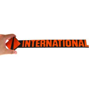 1x International Emblem Hood Side Car Badge Nameplate Logo Compatible with International Truck (Orange)