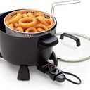 Presto 8-Quart Big Kettle, Steamer and Deep Fryer Multi-Cooker, Black