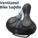 ROCKBROS Bike Seat for Men Women Comfort Wide Gel Bike Seat Replacement,Breathable Waterproof Padded Bicycle Saddle, Compatible with Cruiser/Mountain/Fat Bikes
