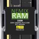 NEMIX RAM 32GB (1X32GB) DDR4 2666MHZ PC4-21300 2Rx8 1.2V CL19 260-PIN ECC SODIMM (32GB (1X32GB) DDR4 2666MHZ ECC SODIMM)